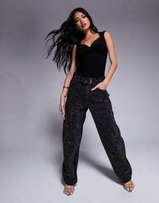 RIVER ISLAND RUCHED WRAP BODYSUIT 