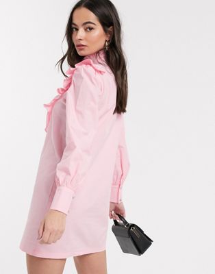 Cotton Poplin Dress in Pink