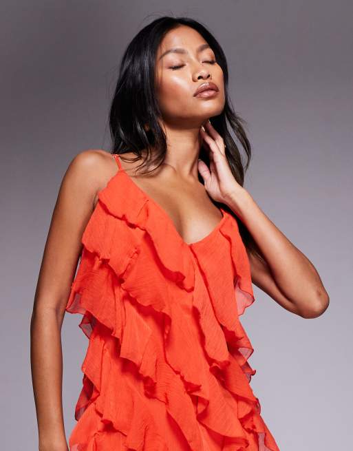 open lace back dress Floral Maxi Dress with Burnt Orange and Red Poppy Flowers by Alfred Sh