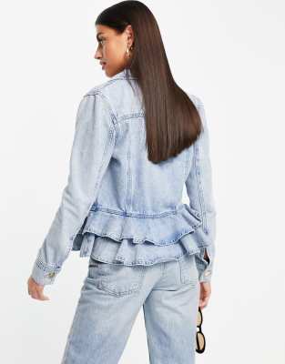 Peplum Ruffle Denim Jacket