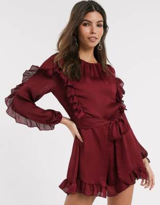 dark red romper
