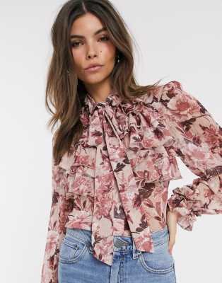 pink frilly blouse