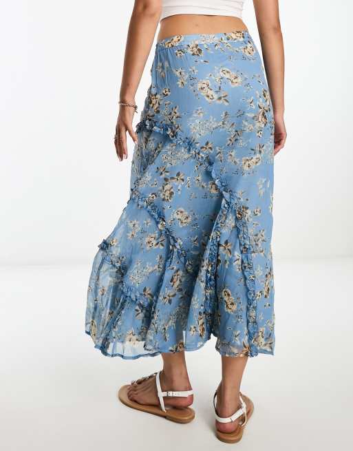 Blue velvet outlet skirt river island