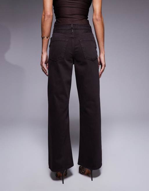 River Island - Ruimvallende jeans met rechte pijpen in bruin, 3 van 5