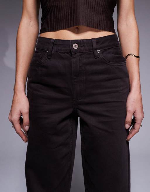 River Island - Ruimvallende jeans met rechte pijpen in bruin, 5 van 5