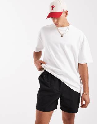 River Island runner shorts in black - view 1