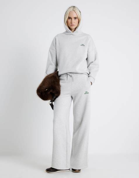 River Island Rvr edition wide leg joggers in grey - marl - view 1