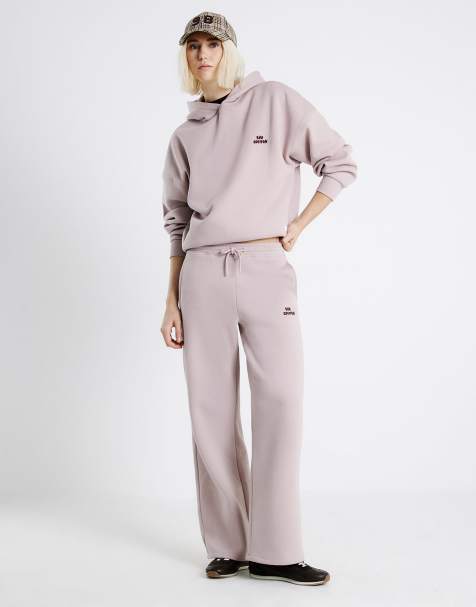 River Island Rvr edition wide leg joggers in pink - view 1