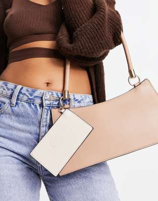 Pochette Vintage River Island – Marron Imitation Croco – Bon État
