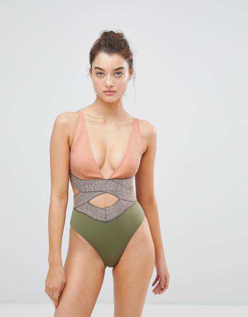 River island saddle stitch hot sale bikini