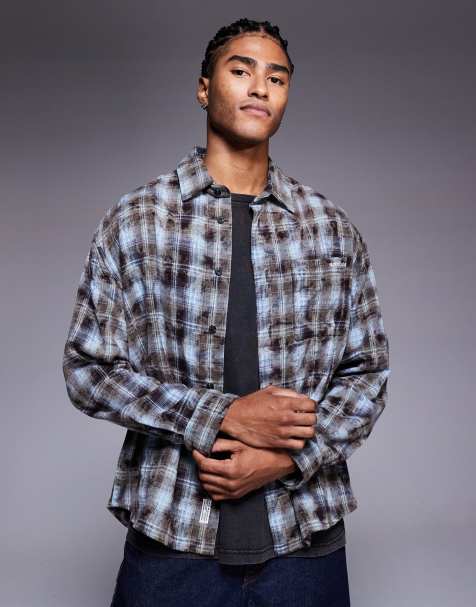 River Island 'saint palais' check shirt in blue