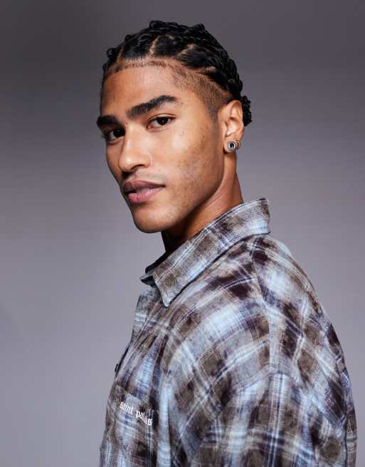 River Island 'saint palais' check shirt in blue, 4 of 5