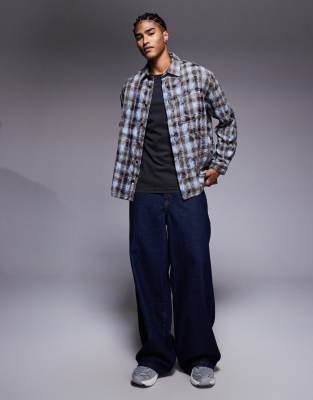 River Island 'saint Palais' Plaid Shirt In Blue