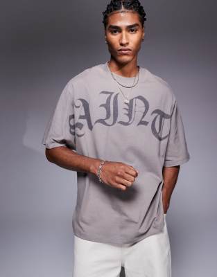 sainte logo oversized t-shirt in gray