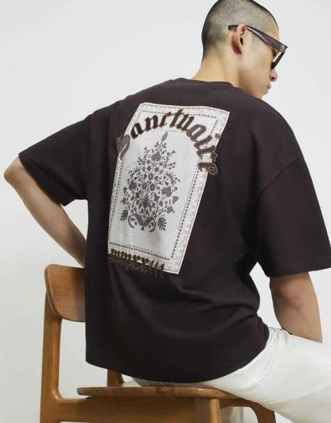 River Island Sanctuaire tapestry t-shirt in brown - view 1