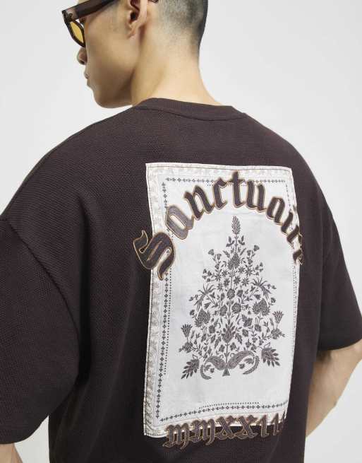 River Island Sanctuaire tapestry t-shirt in brown , 2 of 4