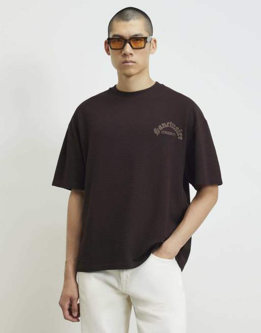River Island Sanctuaire tapestry t-shirt in brown , 4 of 4