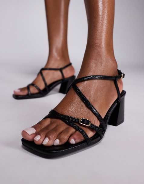 River Island - Sandales à brides et talon carré - Noir - view 1