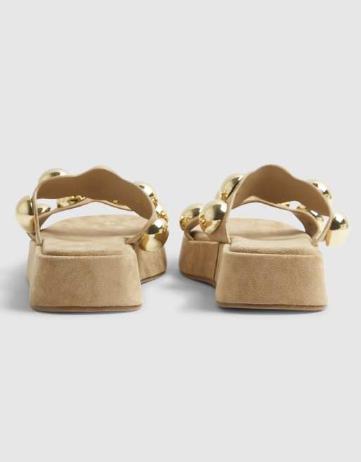 River Island - Sandales cloutées à plateforme - Beige, 4 de 4