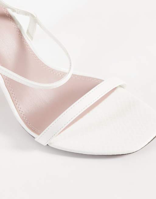 River Island - Sandali con tacco e fascette bianchi, 2 di 4