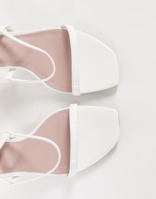 River Island - Sandali con tacco e fascette bianchi, 4 di 4