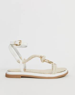 river island white sandals