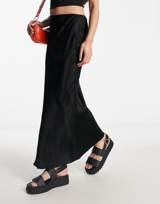 Black satin hotsell skirt river island