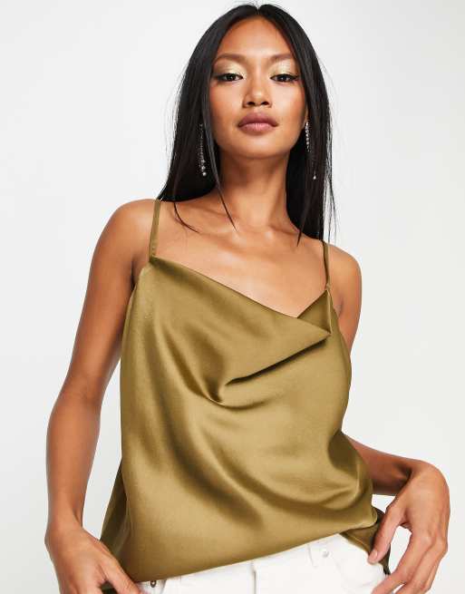 Cowl Neck Satin Cami Top