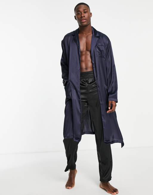 Navy satin hotsell dressing gown