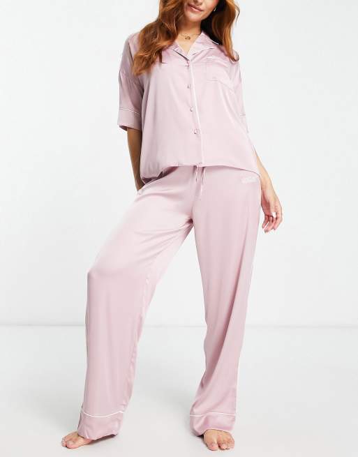 Pink silk pajama online pants