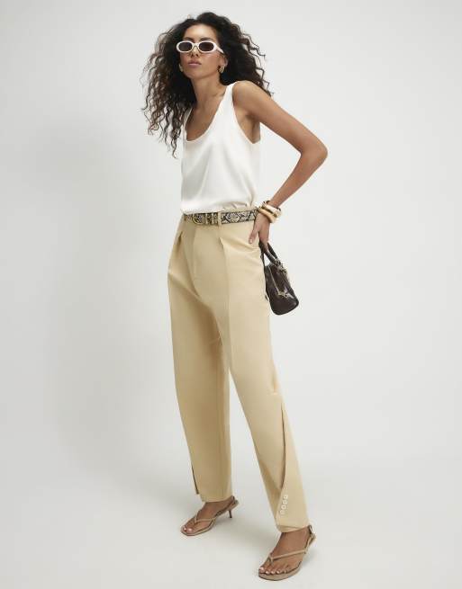 River Island Satin scoop neck cami top in cream, 2 of 4