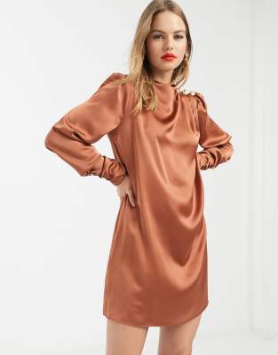 River Island satin shift dress in 