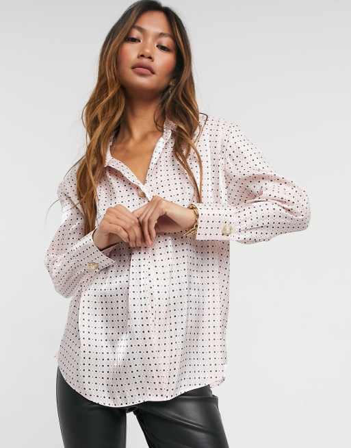 river island pink smock shirt dress