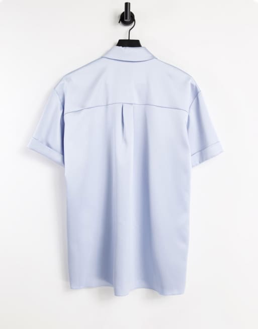 River Island satin short sleeved shirt in blue - part of a set, 2 of 4