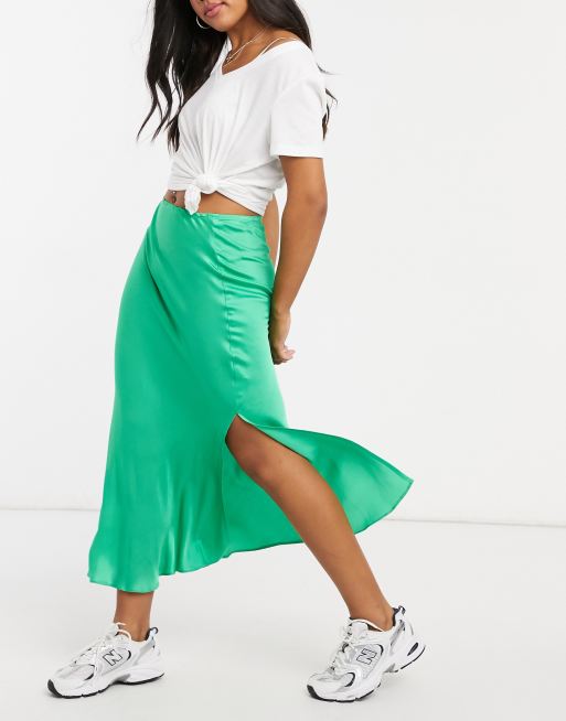 Green midi 2025 skirt river island