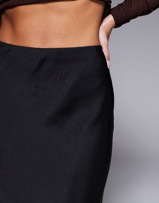 River Island satin skirt with lace detail in black, 5 of 5