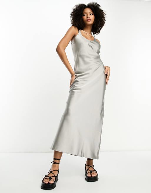 Silver hotsell satin dress