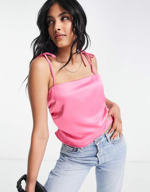 ASOS DESIGN satin cami in light pink