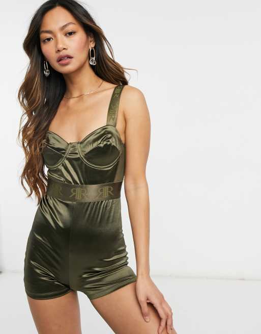 River island store khaki playsuit