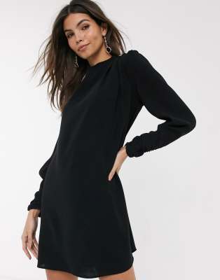 river island black satin dress