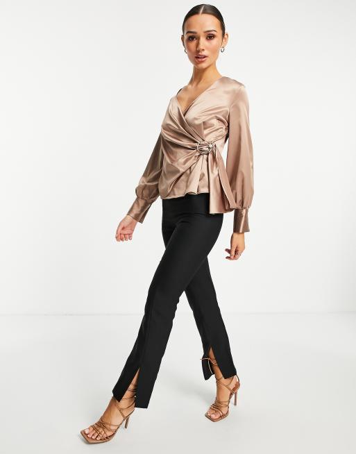 Satin cheap beige blouse