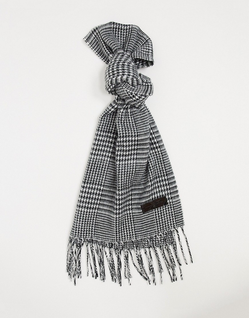 River Island Scarf In Gray Prince Of Wales Plaid-grey