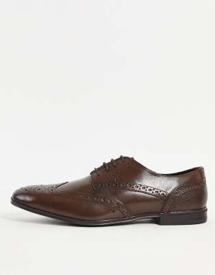 River Island - Scarpe brogue stringate marroni