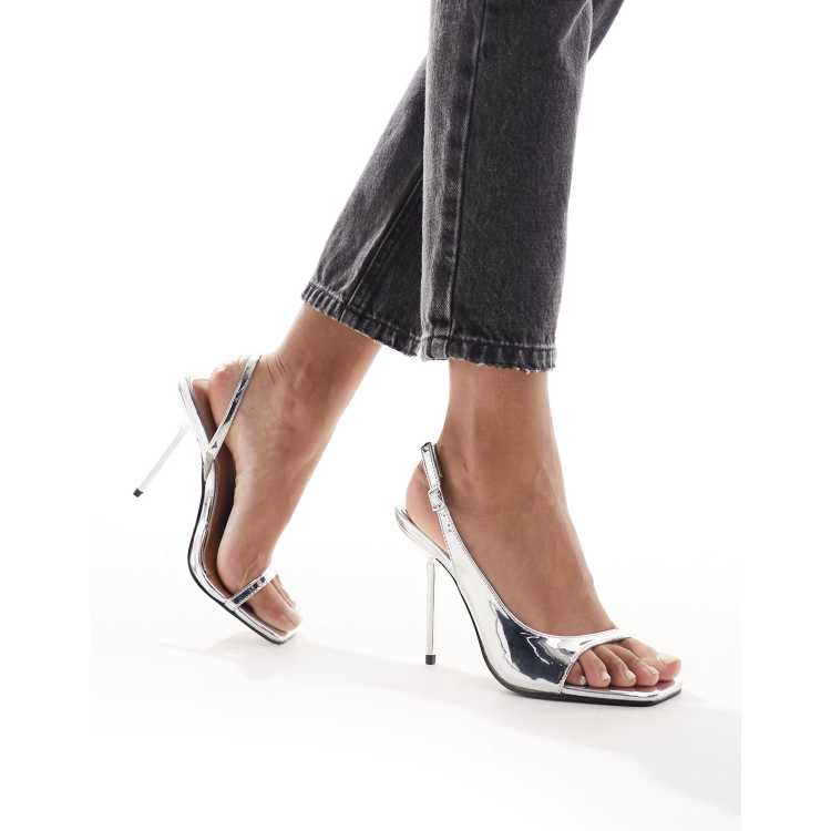 Scarpe con tacco alto argento hot sale