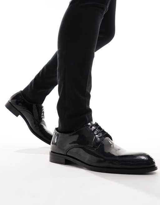 River Island - Scarpe derby in vernice nera, 4 di 4
