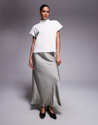 River Island - Schlichter Maxirock in Khaki-Grün