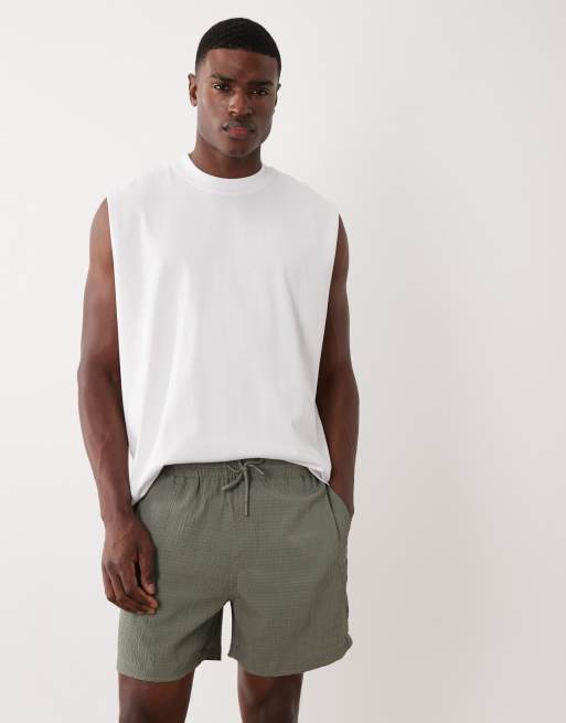 River Island – Schlupf-Shorts aus Seersucker in Grün, 3 von 5