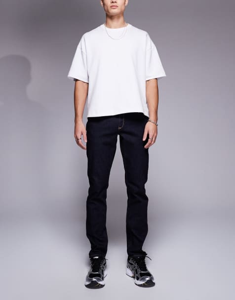 River Island – Schmal geschnittene Jeans in indigoblauer Waschung - view 1