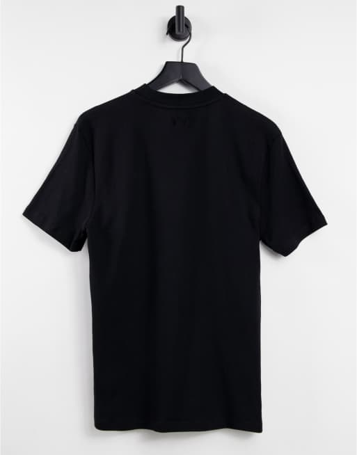 River Island – Schmal geschnittenes, hochgeschlossenes T-Shirt in Schwarz, 2 von 4