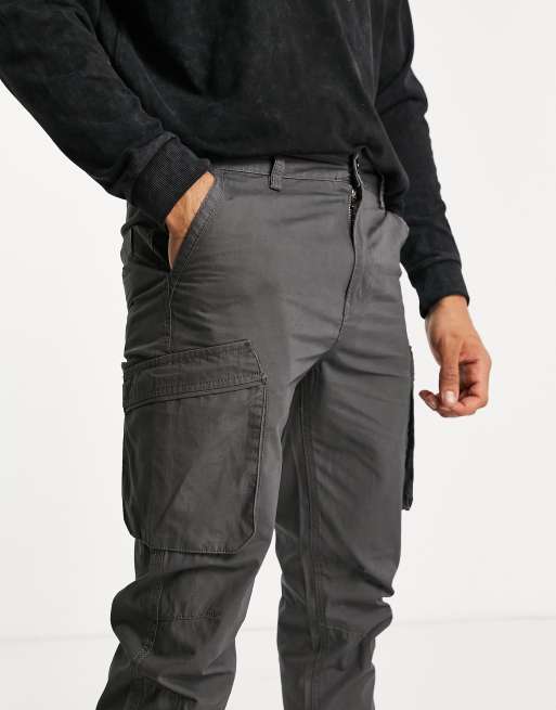 River Island – Schmal zulaufende Cargohose in Grau, 4 von 4